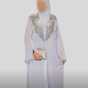 Silver Coat Abaya - Image 3