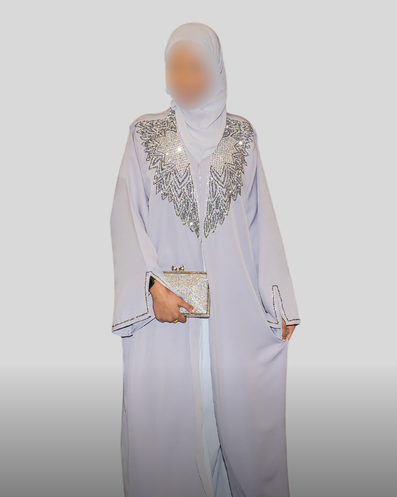 Silver Coat Abaya