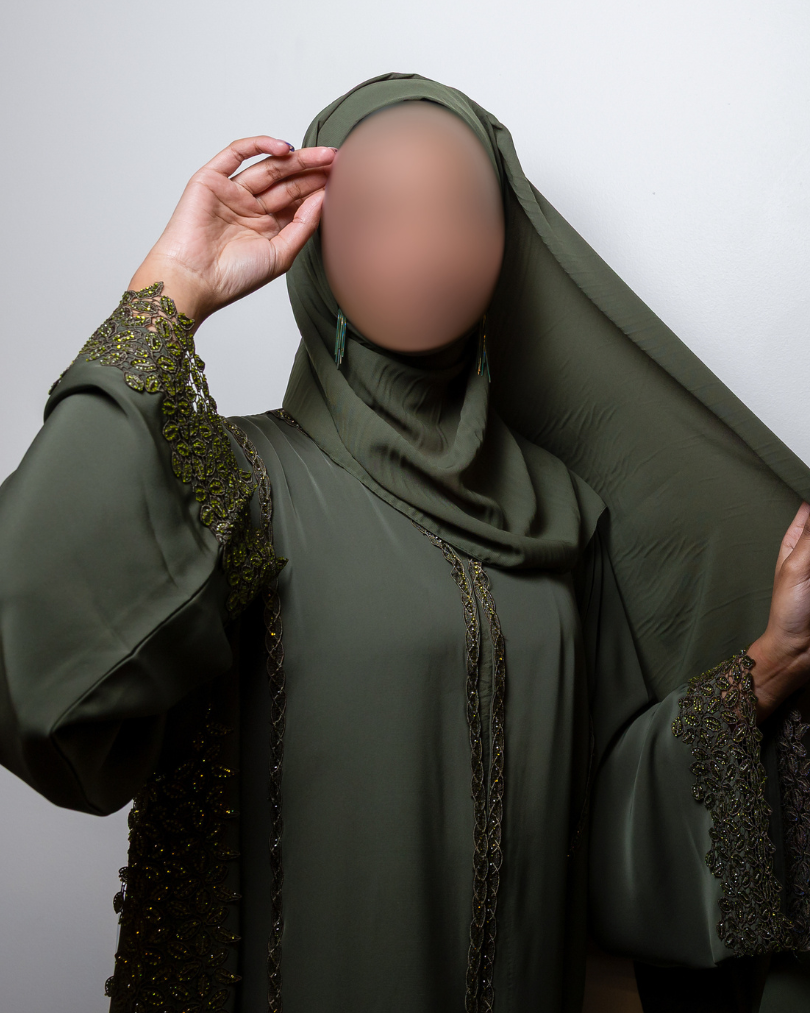 Nida Green Lace Abaya