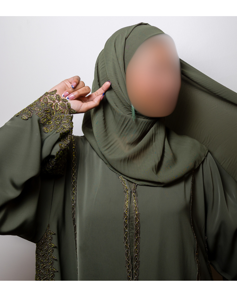 Nida Green Lace Abaya