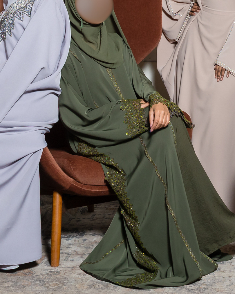 Nida Green Lace Abaya