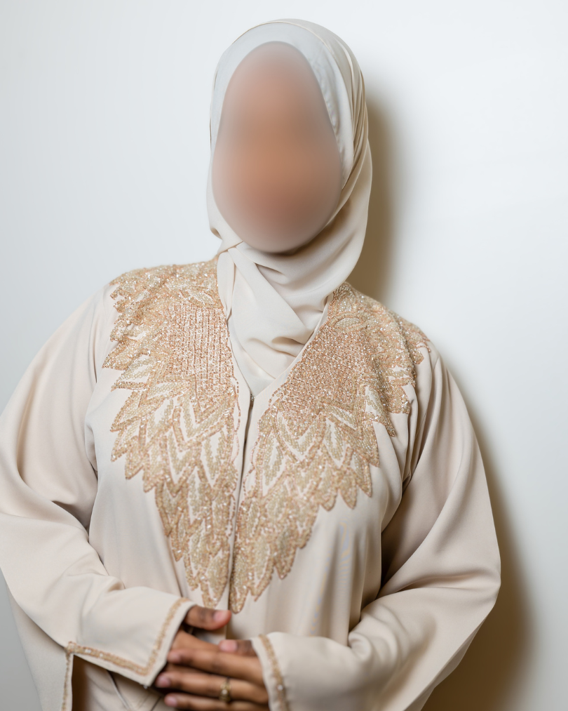Beaded Gold Coat Abaya