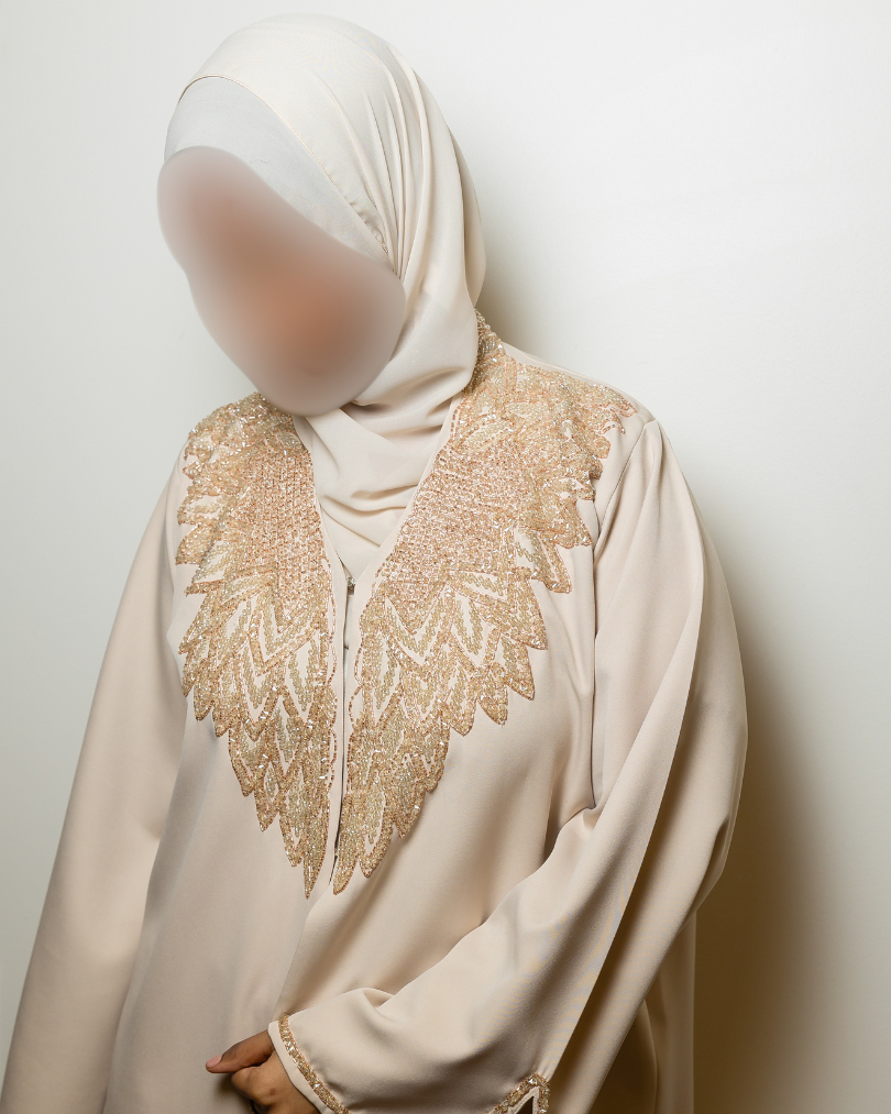 Beaded Gold Coat Abaya